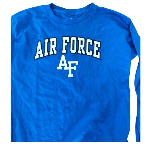 Air Force Falcons Fanatics Branded Distressed Arch Long Sleeve Shirt XL Royal - Picture 8 of 9